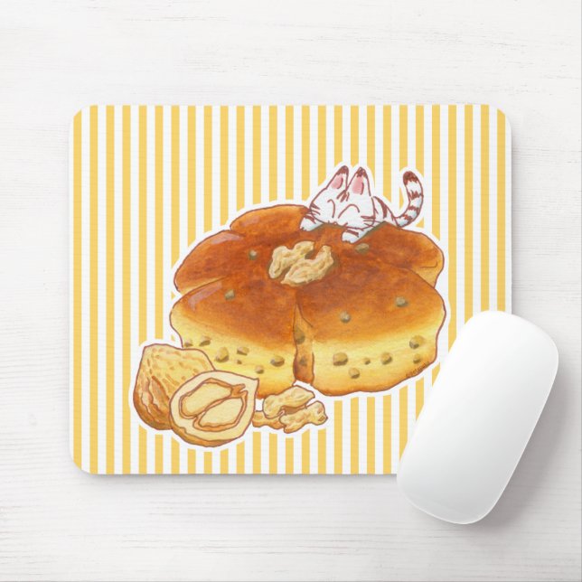 Tapis De Souris Petit pain de chat et de noix (Avec souris)