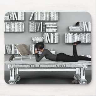 Tapis De Souris Petit rat de bibliothèque (rat de bibliothèque)