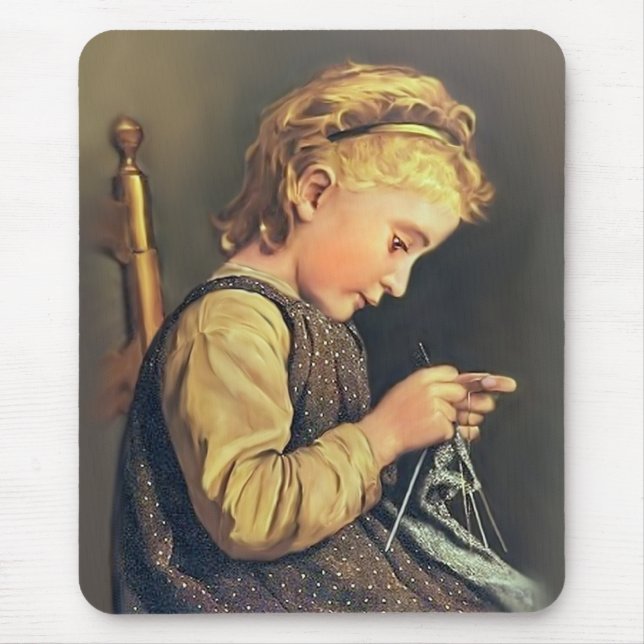 Tapis De Souris Petit Tricot fille (Devant)