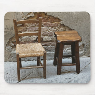 Tapis De Souris Petite chaise et tabouret, Pienza, Italie