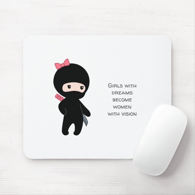 Tapis De Souris Petite citation Inspirationnelle Ninja Girl (Avec souris)