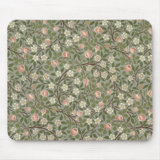 Tapis De Souris Petite conception de papier peint de fleur rose et (Devant)