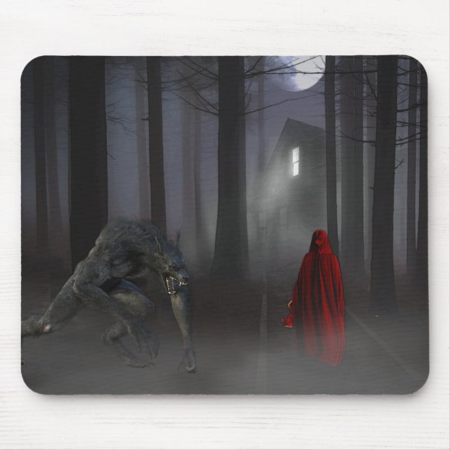 Tapis De Souris Petite crève Rouge Chaperon d'équitation Werewolf (Devant)