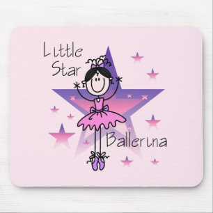 Tapis De Souris Petite Danseuse Étoile - Cheveux Noirs