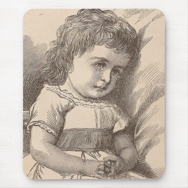 Tapis De Souris Petite fille triste (Devant)