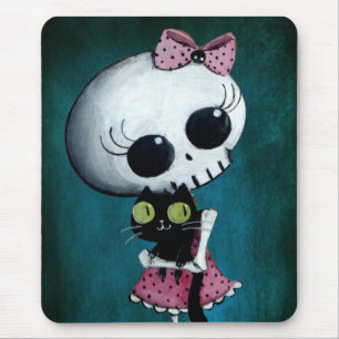Tapis De Souris Petite Mlle Death - beauté de Halloween