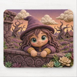 Tapis De Souris Petite Sorcière Mignonne, Mythique