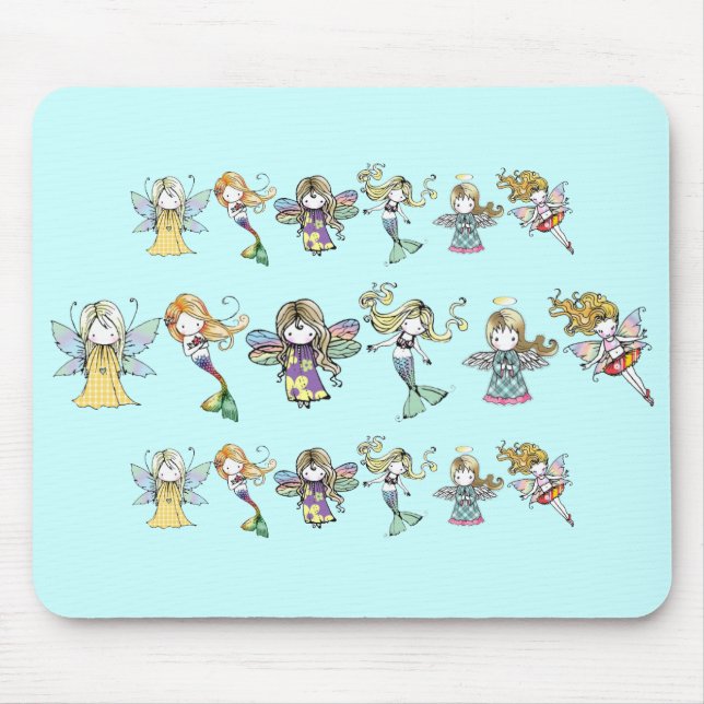 Tapis De Souris Petites fées sirènes et anges mousepad (Devant)