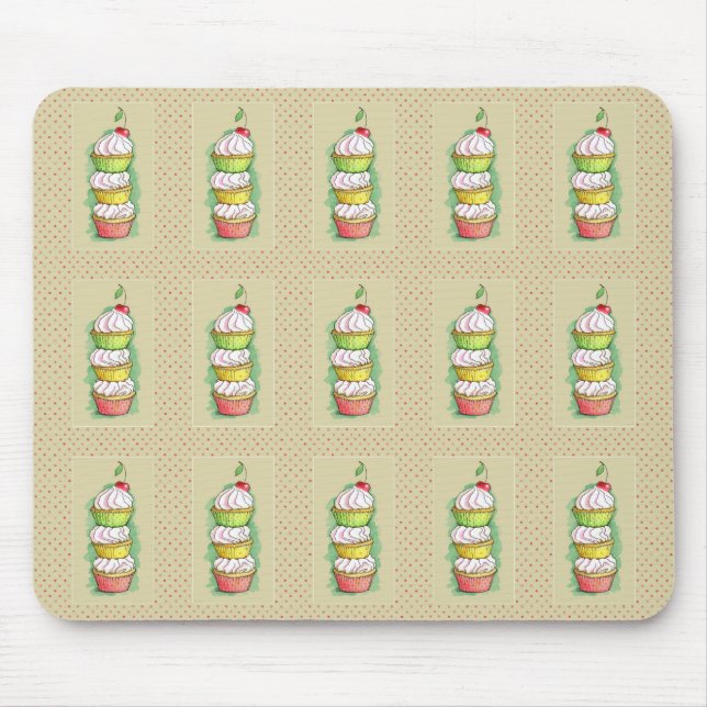 Tapis De Souris Petits gâteaux d'aquarelle. Illustration de (Devant)