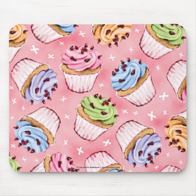 Tapis De Souris Petits gâteaux délicieux et baisers Mousepads (Devant)