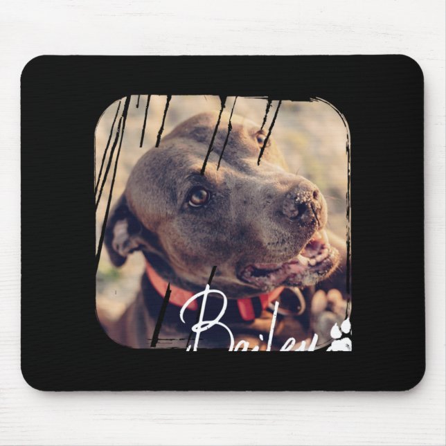 Tapis De Souris Pets Modern Simple Cool Nge Name And Photo  (Devant)