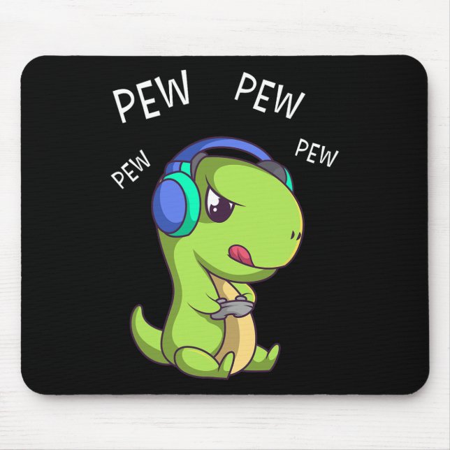 Tapis De Souris Pew Pew Pew T-rex Dinosaure Mignon Vidéo Joueur Je (Devant)