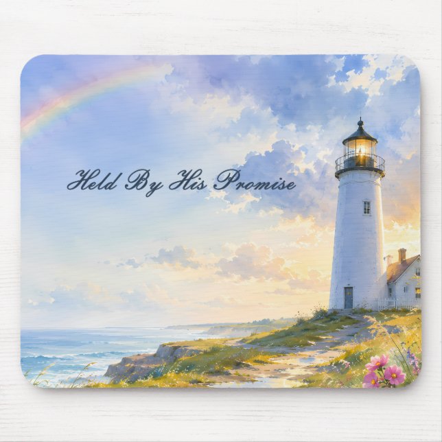 Tapis De Souris Phare Arc-en-Ciel Aquarelle Côtière (Devant)