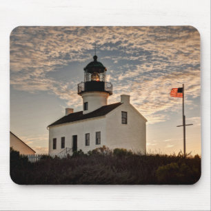 Tapis De Souris Phare au coucher du soleil, Californie