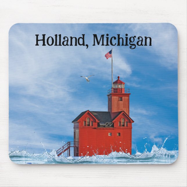 Tapis De Souris Phare "Big Red" du Michigan (Devant)