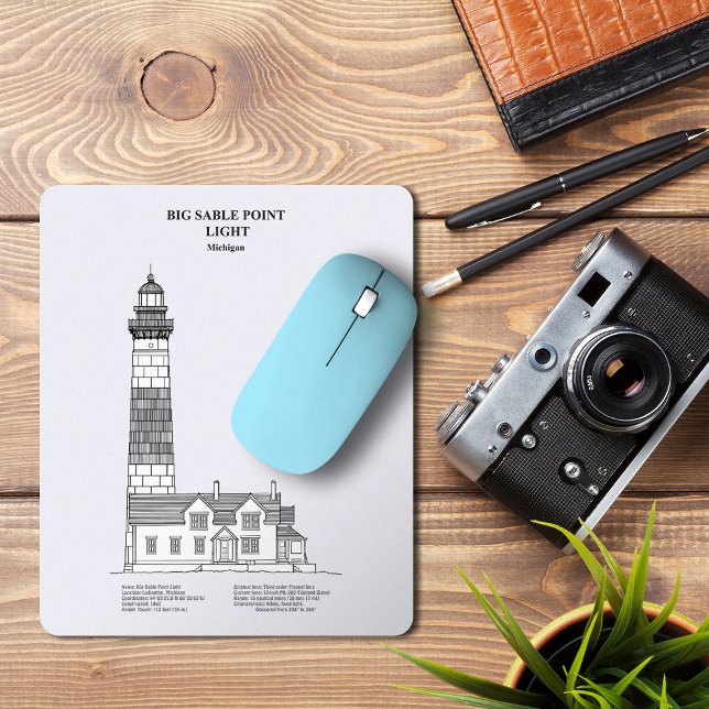 Tapis De Souris Phare de Big Sable Point - Michigan - BD (Big Sable Point Lighthouse - Michigan - BD. Mouse Pad)