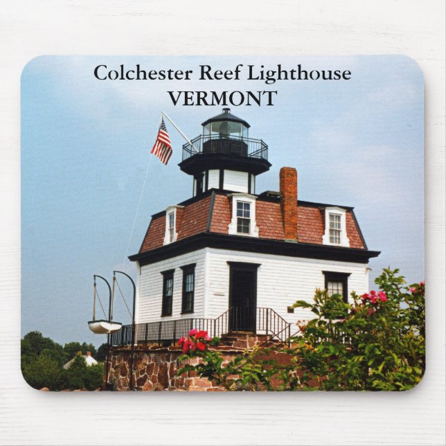 Tapis De Souris Phare de Colchester Reef, Vermont Mousepad (Devant)