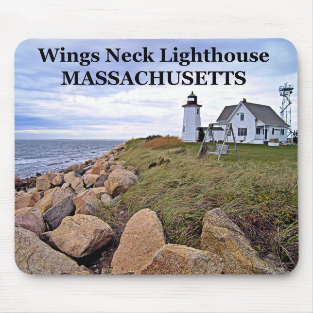 Tapis De Souris Phare de cou d'ailes, le Massachusetts Mousepad (Devant)