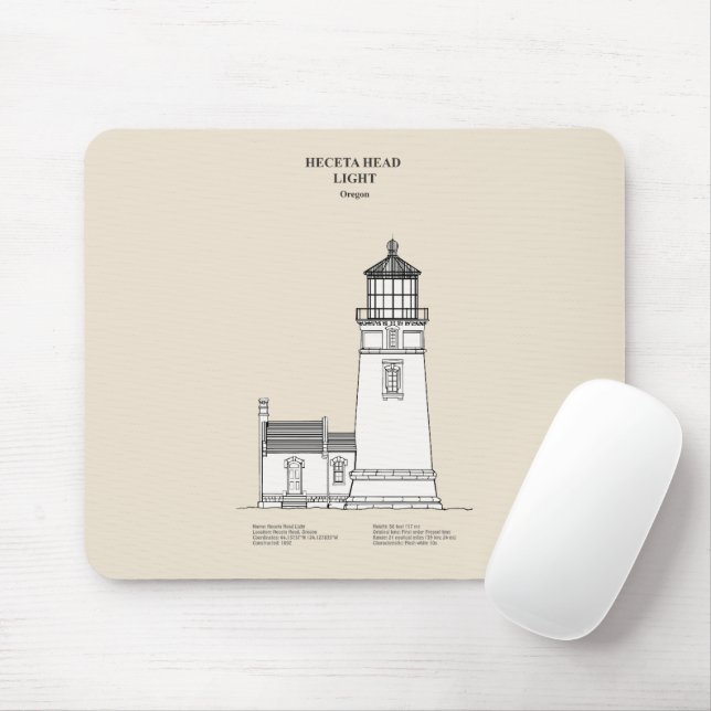 Tapis De Souris Phare de Heceta Head - Oregon - SBD (Avec souris)