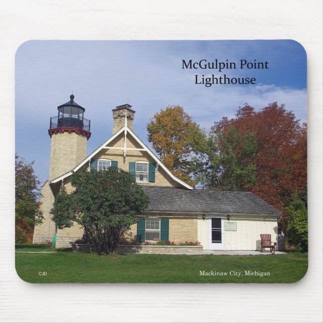 Tapis De Souris Phare de McGulpin Point à l'automne mousepad (Devant)