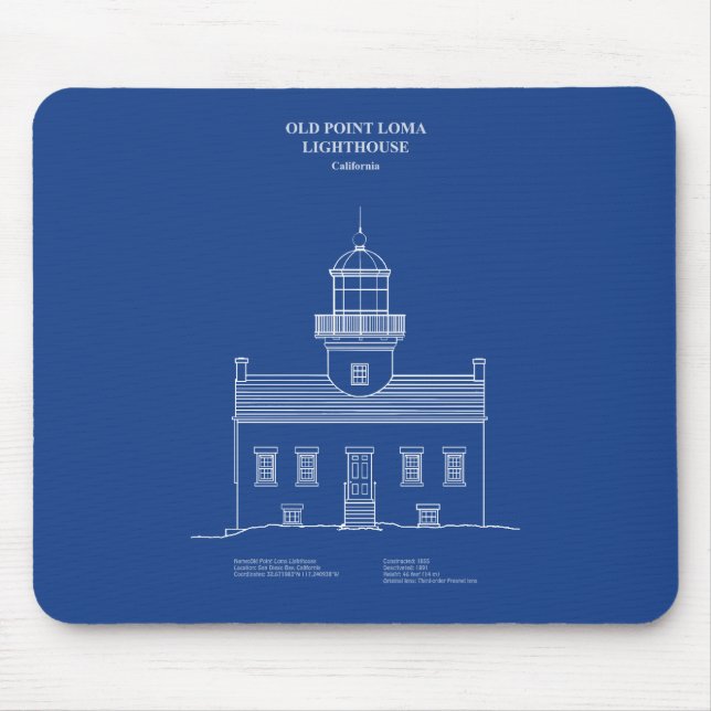 Tapis De Souris Phare de Old Point Loma - Californie - AD (Devant)
