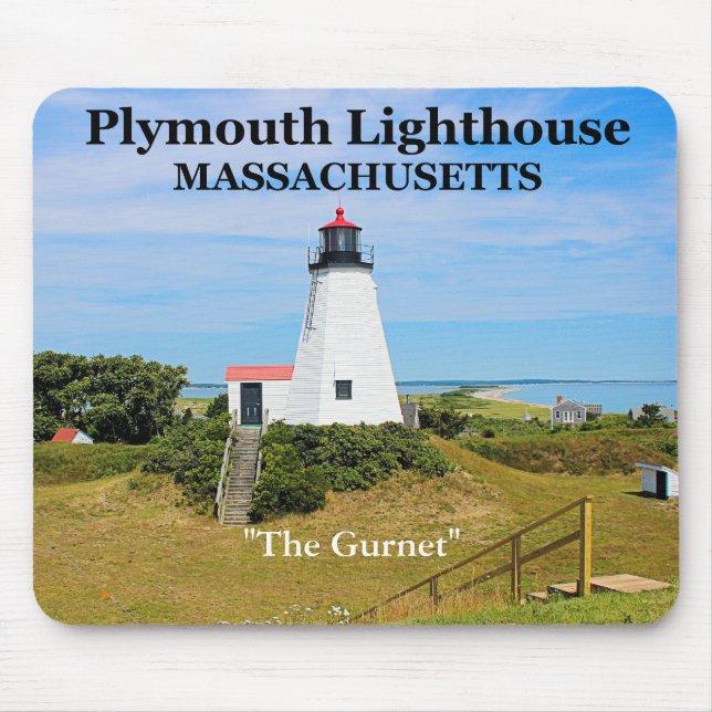 Tapis De Souris Phare de Plymouth, "Le Gurnet", MA Mousepad (Devant)
