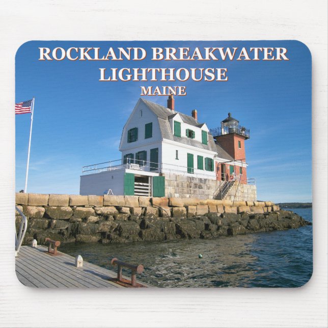 Tapis De Souris Phare de Rockland Breakwater, Maine Mousepad (Devant)