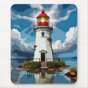 Tapis De Souris Phare Stormy - Tour de navigation