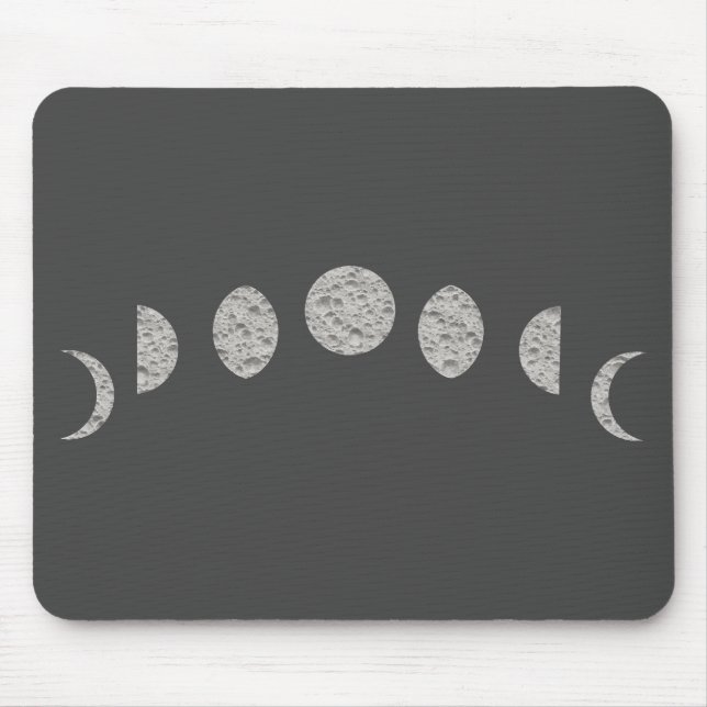 Tapis De Souris Phases de lune modernes minimalistes noir blanc gr (Devant)