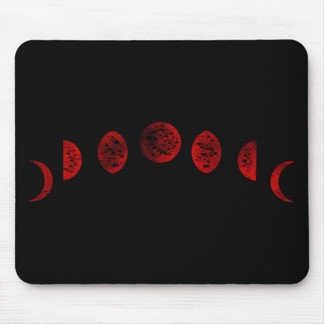 Tapis De Souris Phases gothiques rouges et noirs de lune (Devant)