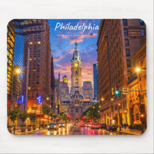 Tapis De Souris Philadelphie, États-Unis - Hôtel de ville, ciel cr