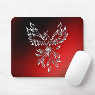 Tapis De Souris Phoenix Blanche se lève Rouge n Cendres Noires
