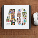 Tapis De Souris Photo Collage 40e anniversaire Numéro 40 Personnal<br><div class="desc">Créez votre propre tapis de souris personnalisé pour un cadeau unique de 40e anniversaire. Le collage photo numéro 40 est sur un arrière - plan blanc avec des bordures gris charbon intelligent. Le design comprend jusqu'à 15 photos différentes - de différentes formes et tailles - pour vous donner toute la...</div>