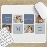 Tapis De Souris Photo Collage moderne & Bleu Happy Fête des pères<br><div class="desc">Modern Collage Photo & Blue Happy Fête des pères Gift est un cadeau personnalisé et réfléchi pour célébrer l'homme spécial dans votre vie sur la Fête des pères. Le cadeau comprend un cadre photo de collage magnifiquement conçu avec de l'espace pour de multiples images, vous permettant de capturer et d'afficher...</div>