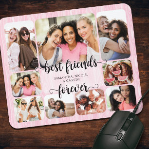 Tapis De Souris Photo d'amitié rose adolescentes filles
