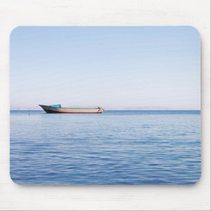 Tapis De Souris Photo d'art fine de l'océan paisible et du bateau 