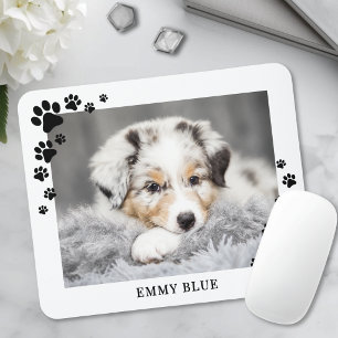 Tapis De Souris Photo de chien moderne minimaliste empreinte de pa