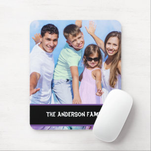 Tapis De Souris Photo de famille moderne personnalisable