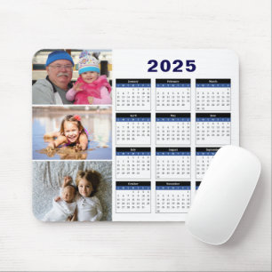 Tapis De Souris Photo de famille personnalisée 3 2025 Calendrier M