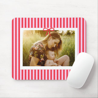 Tapis De Souris photo de famille rayures rouges noeud papillon ten
