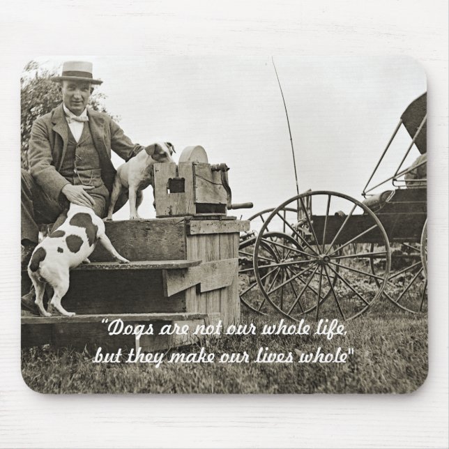 TAPIS DE SOURIS PHOTO DE JACK RUSSELL TERRIER DOG MAN LOVE (Devant)