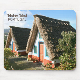 Tapis De Souris Photo de l'île de Madère avec Maisons Typiques, Po