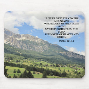 Tapis De Souris Photo de montagne Verset biblique chrétien inspira