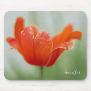 Tapis De Souris Photo de pétale de tulipe rouge jolie avec votre n