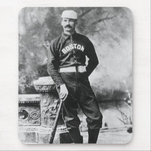 Tapis De Souris Photo de sport vintage, joueur de baseball de Bost