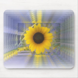 Tapis De Souris Photo de tournesol avec Motif d'infini répété