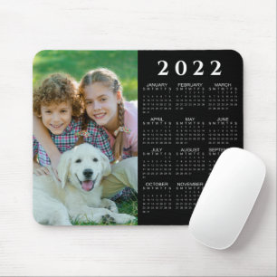 Tapis De Souris Photo du calendrier 2022 noir et blanc