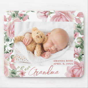 Tapis De Souris Photo Floral Personnalisé Nouveau Bébé