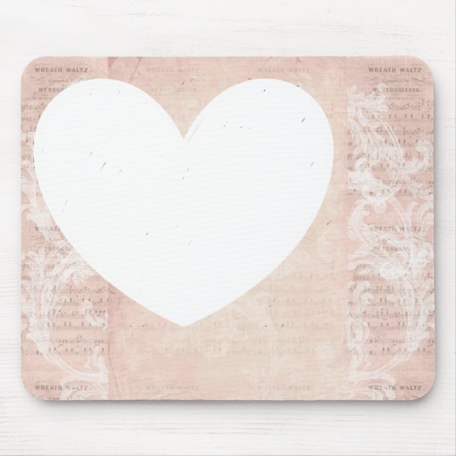 Tapis De Souris Photo Insert_Sheet_pink.png de coeur de musique de (Devant)