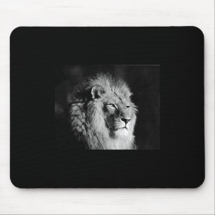 Tapis De Souris Photo Lion noir et blanc